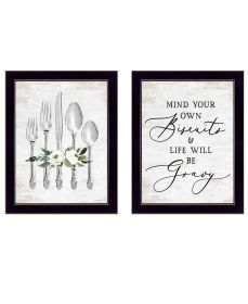 Trendy Decor 4U "Ready to Dine Humor" Framed Wall Art for Living Room, Wall Art Print for Home Decor, Bedroom Wall Art by Lettered & Lined