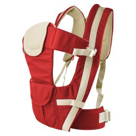 Baby Carrier Breathable Adjustable Wrap Sling Backpack Front Back Chest Infant Carrier Bag (Option: Red)