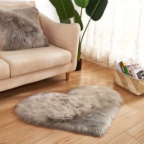 1pc, Fluffy Shaggy Area Rug, Solid Color PV Velvet Carpet, Plush Heart Shape Rug For Valentine's Day Wedding Anniversary Home Floor Decor (Color: grey, size: 19.69*23.62inch)