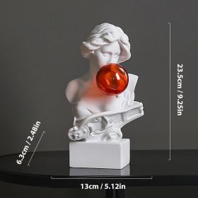 Unique Resin David Statue Creative Bubble Blowing David Sculpture Resin Gypsum Figurine Home Bookshelf Desktop Art Decoration (Color: C)